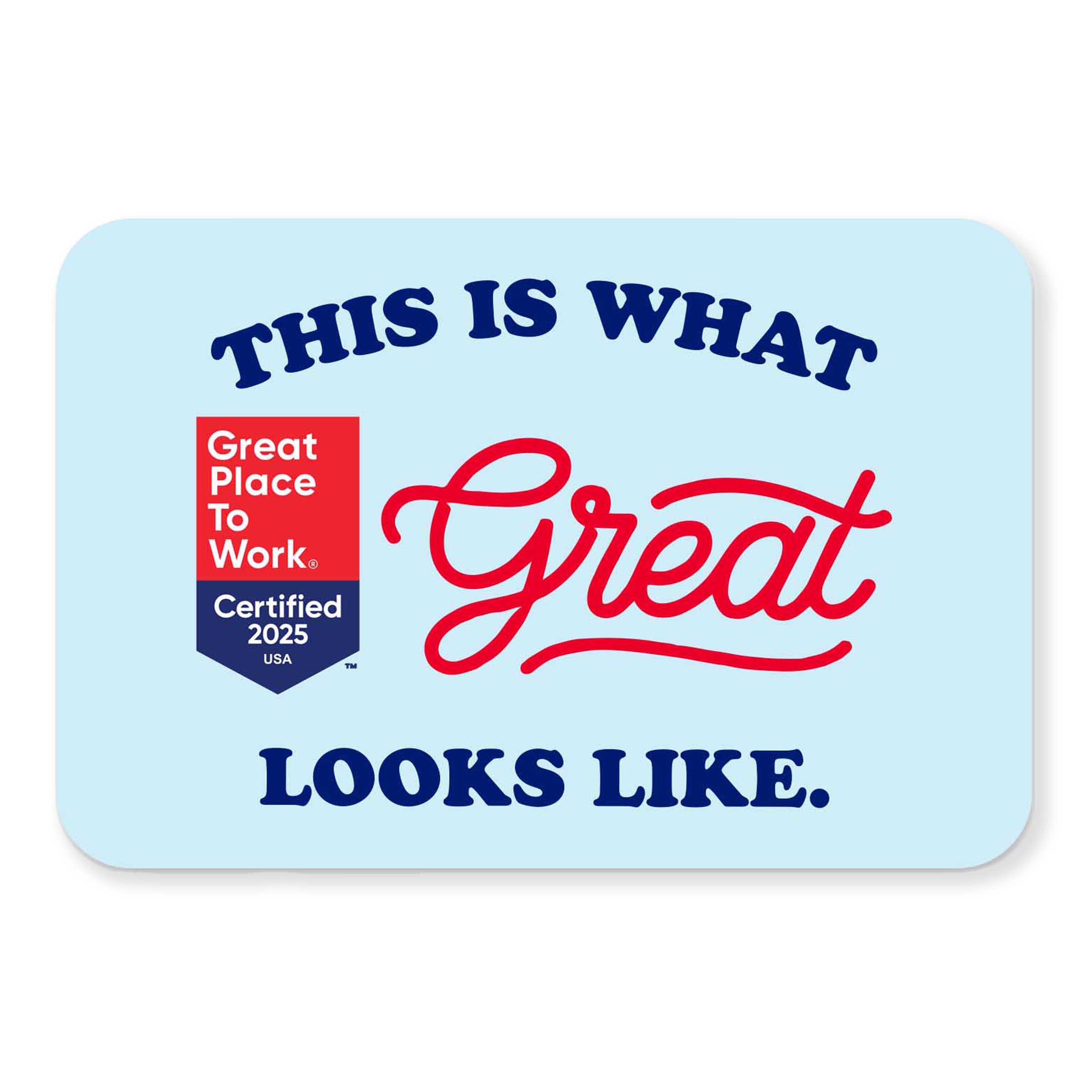 THIS IS WHAT GREAT LOOKS LIKE 2025 2x3 Blue Sticker